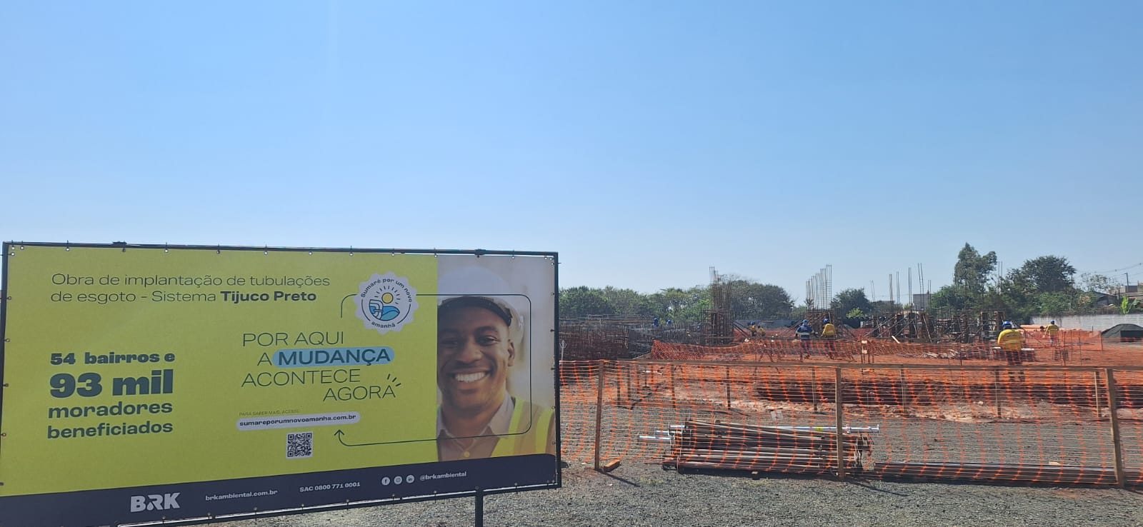 Fase 1 da implantação dos interceptores do sistema de tratamento de esgoto Tijuco Preto, em Sumaré, tem avanço de 40%