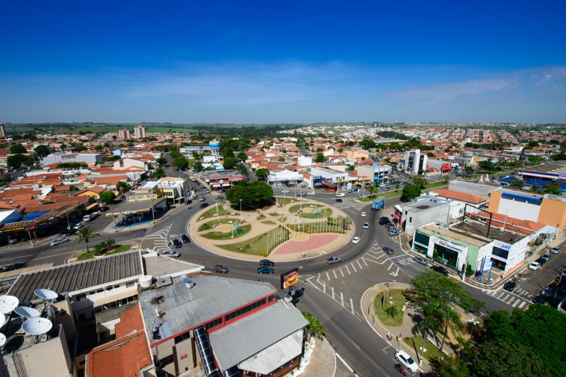 Vista aérea de Sumaré, cidade atendida pela BRK Ambiental em serviços de água e esgoto